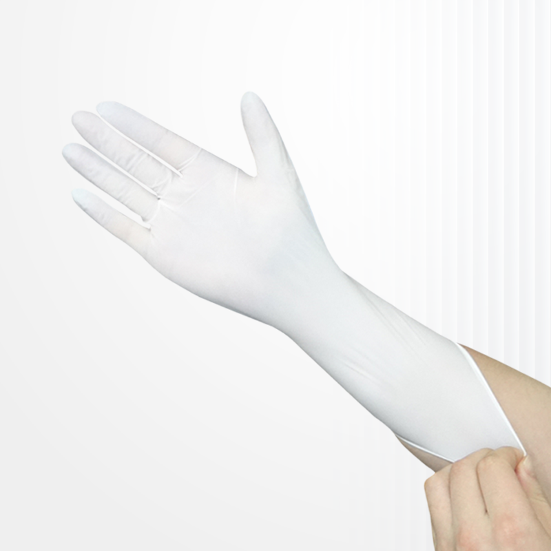 12寸白色無(wú)粉丁腈手套